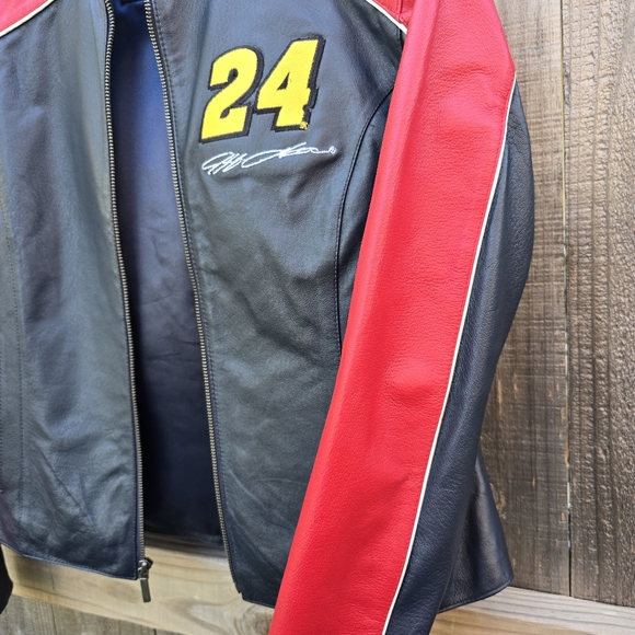 Jeff Gordon 24 Jacket Womens Small Black Red NASCAR Racing Genuine Leather - Picture 5 of 16